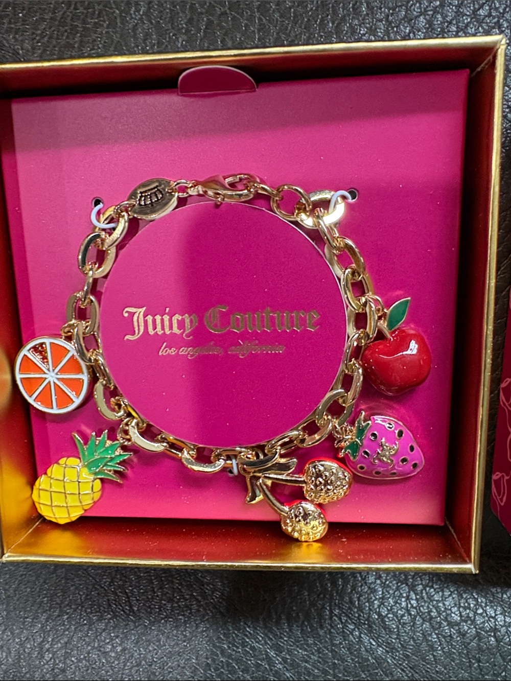 Juicy Couture fruit 7.5 in charm bracelet